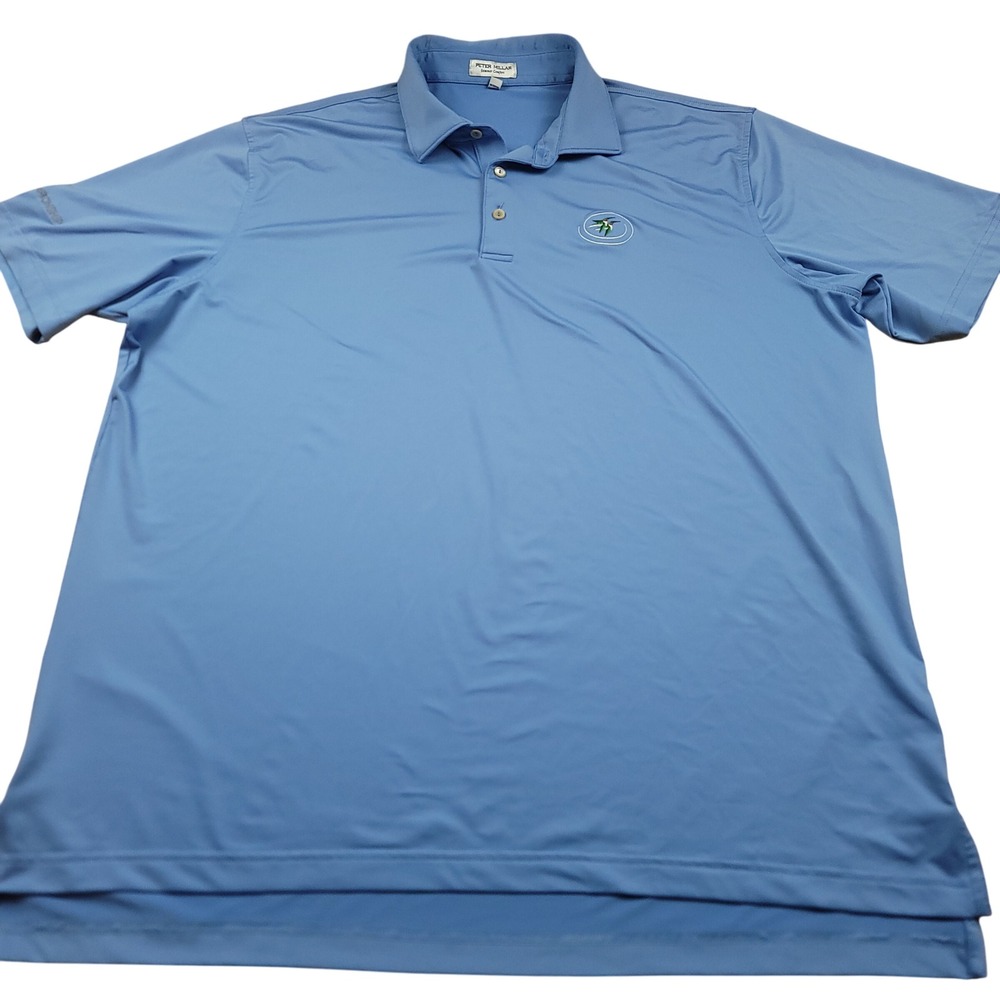 Peter Millar Summer Comfort Mens XL Blue BMW‎ Championship Golf Polo Shirt